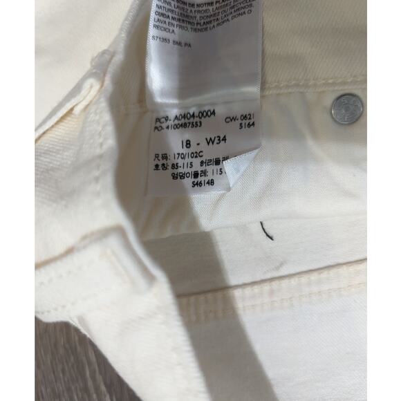 Levi Signature Women's Heritage High Rise Straight Cream Stretch Jeans Size 18 - Picture 3 of 5